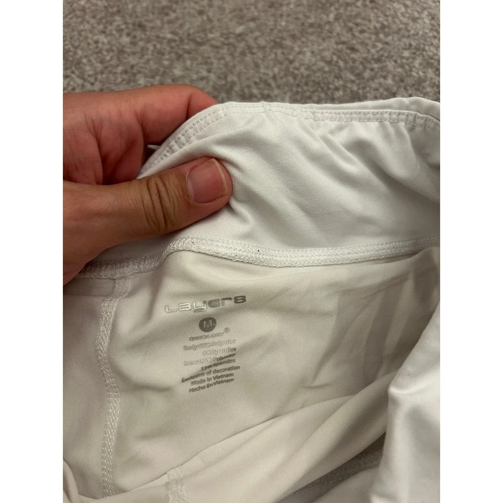 Layers Athletic Skort Womens Medium White Excellent Wrap Front Tennis Golf Skirt
